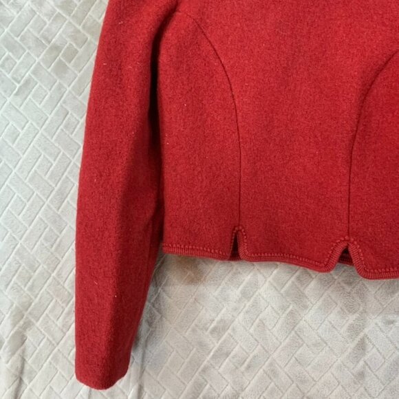Drig Salzburger Womens Small Jacket Red Wool Button Up Austrian Vintage - Picture 14 of 15